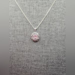 Elegant Sterling Silver CZ Pendant Necklace